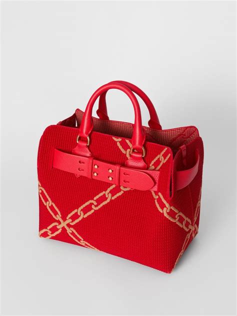 burberry belt bag link print|Burberry Small Knitted Link Belt Bag In Bright Red / Light Camel.